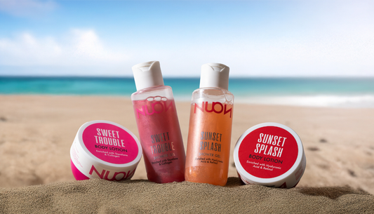 Woman applying moisturizer with festive lights in background for Navratri skincare