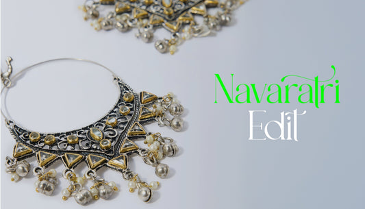 Festive Navratri accessories including bangles, earrings, and clutches from Westside