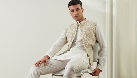 White Kurta For Men By ETA