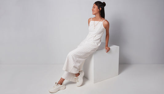 White Nuon Jumpsuit For Women