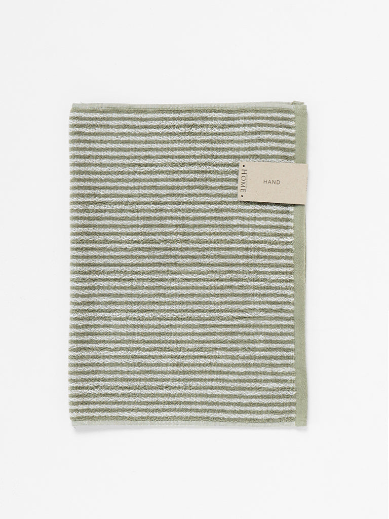 Westside Home Mint Thin Striped Hand Towel