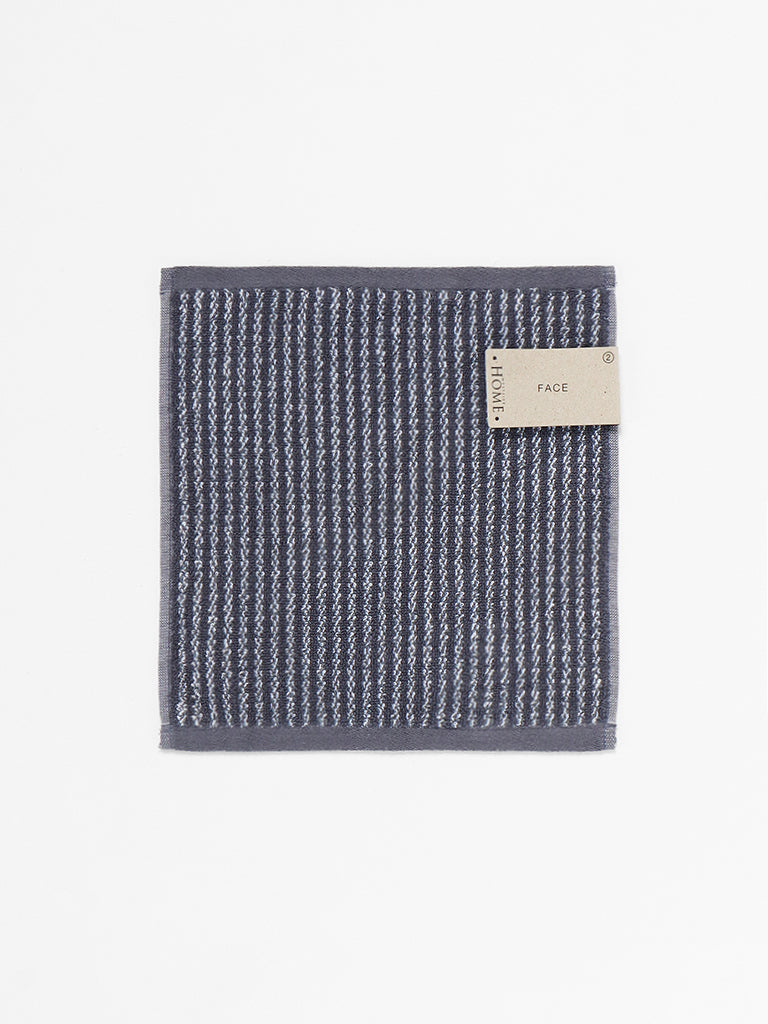 Westside Home Grey Thin Striped Face Towel - Pack of 2