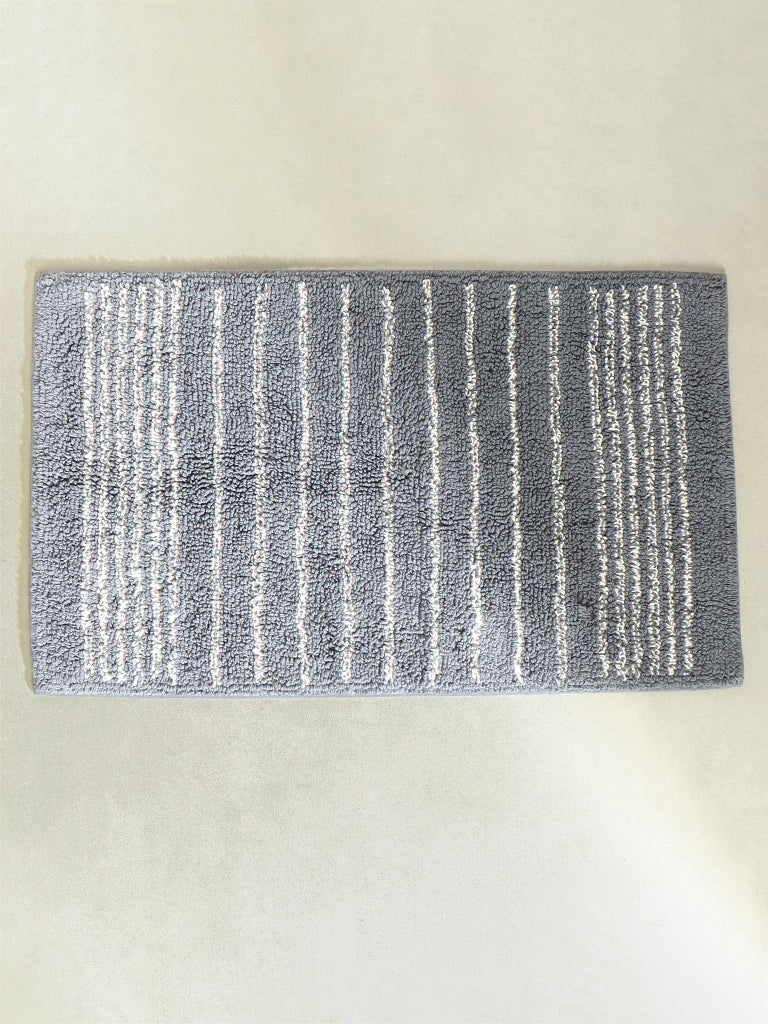 Westside Home Grey Stripe Bath Mat