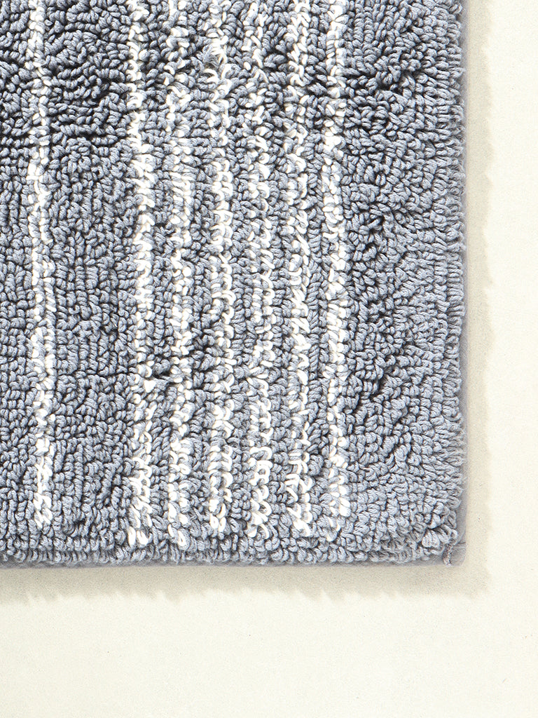 Westside Home Grey Stripe Bath Mat