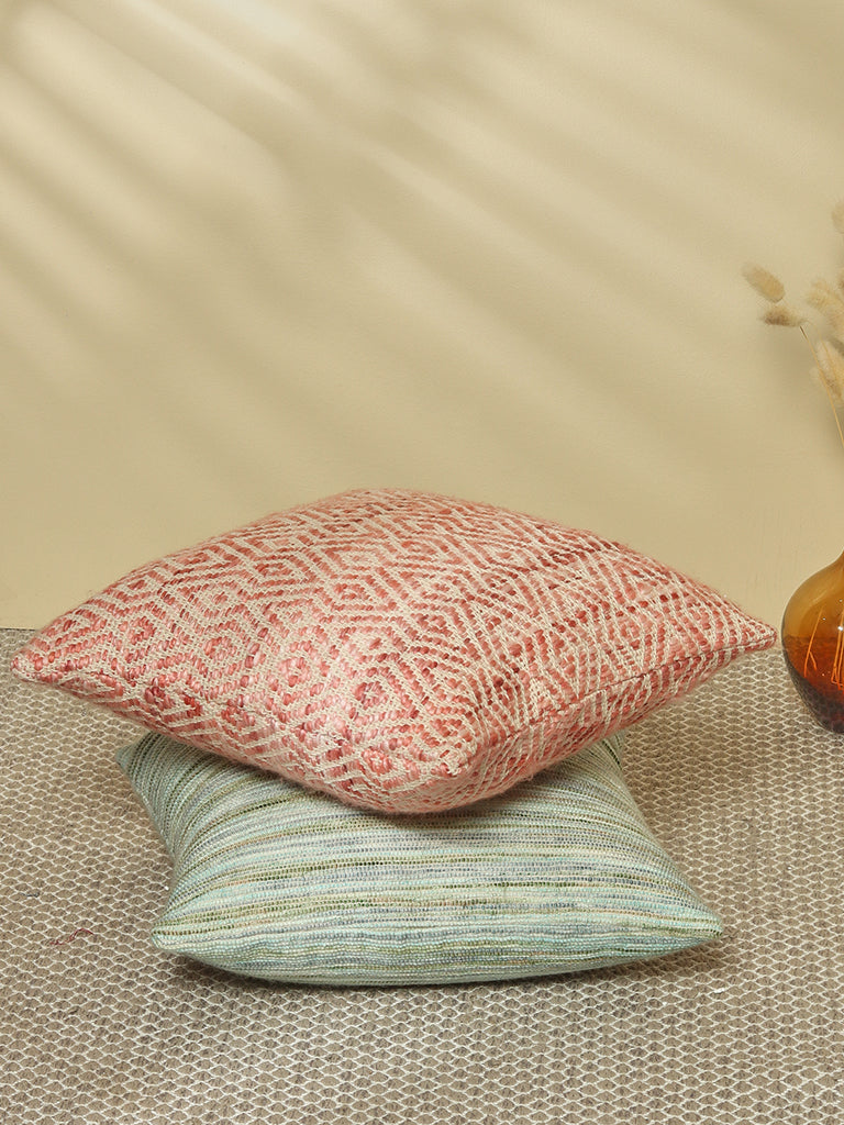 Buy Westside Home Dusty Rose Diamond Designed Cushion Covers from Westside