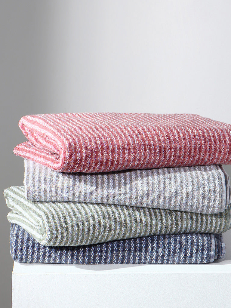 Westside Home Withered Rose Thin Striped Bath Towel