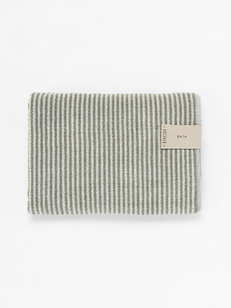 Westside Home Mint Striped Bath Towel