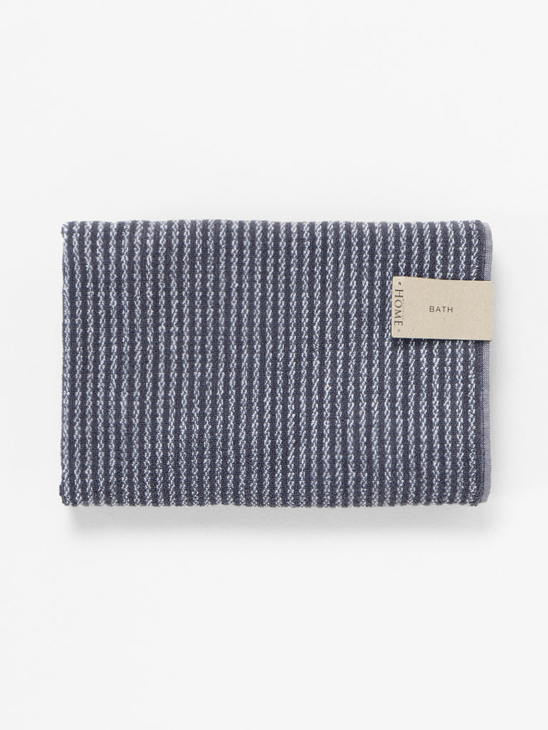 Westside Home Grey Striped Bath Towel