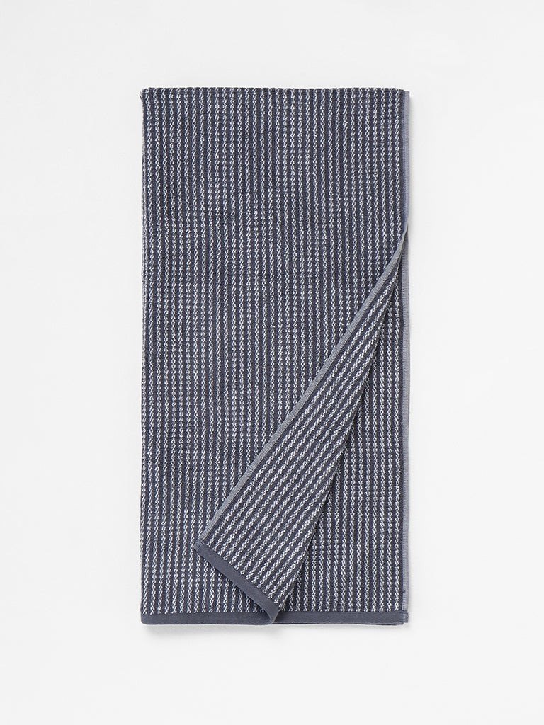Westside Home Grey Striped Bath Towel