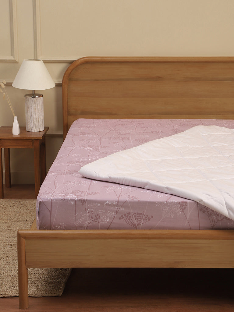 Westside Home Red 144TC Dandelion Double Bed Fitted Sheet