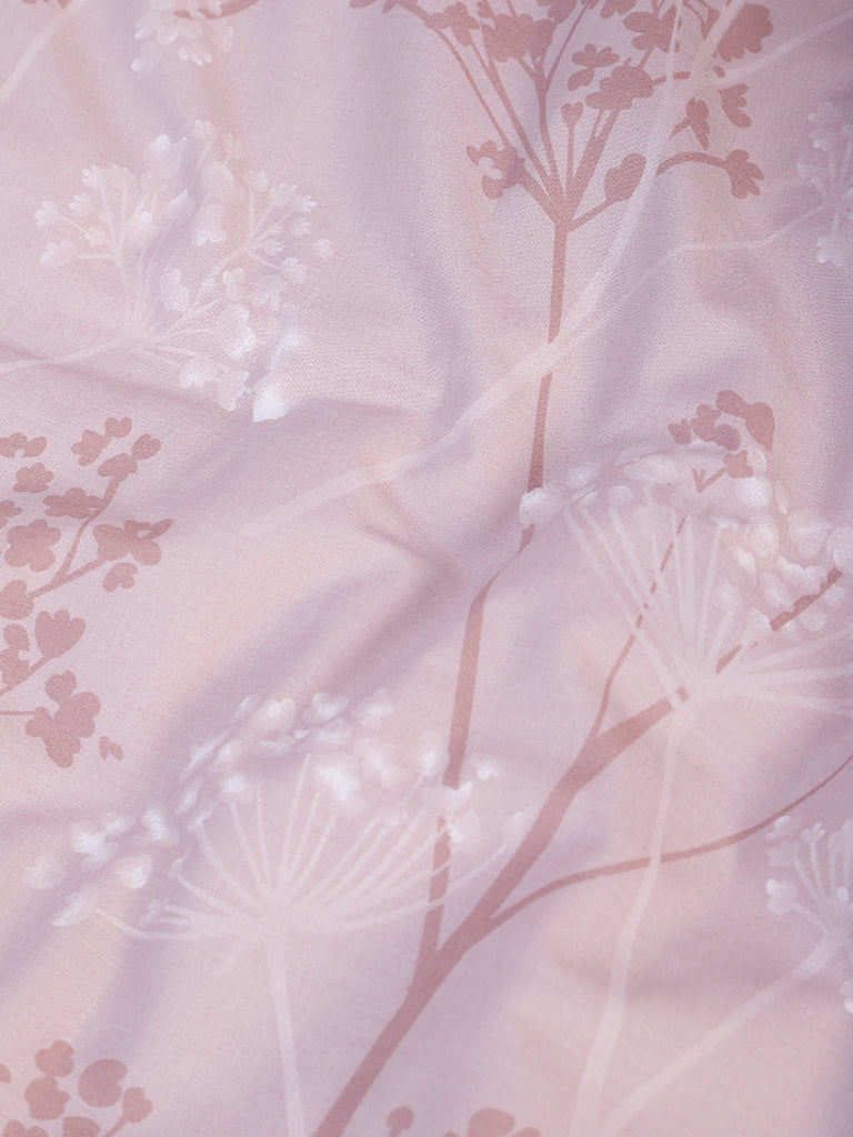 Westside Home Red Dandelion Printed King Bed Flat sheet and Pillowcase Set
