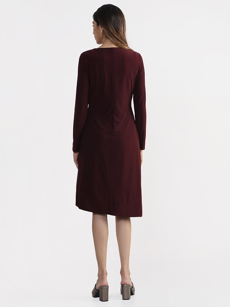 Wardrobe Wine Knotted Dress