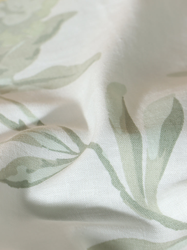 Westside Home Mint Hydrangea Printed Single Bed Fitted Sheet