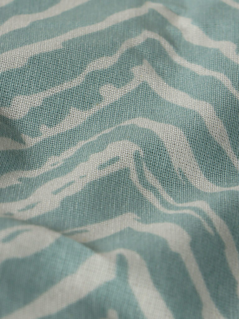 Westside Home Aqua Chevron Printed Single Bed Flat sheet and Pillowcase Set