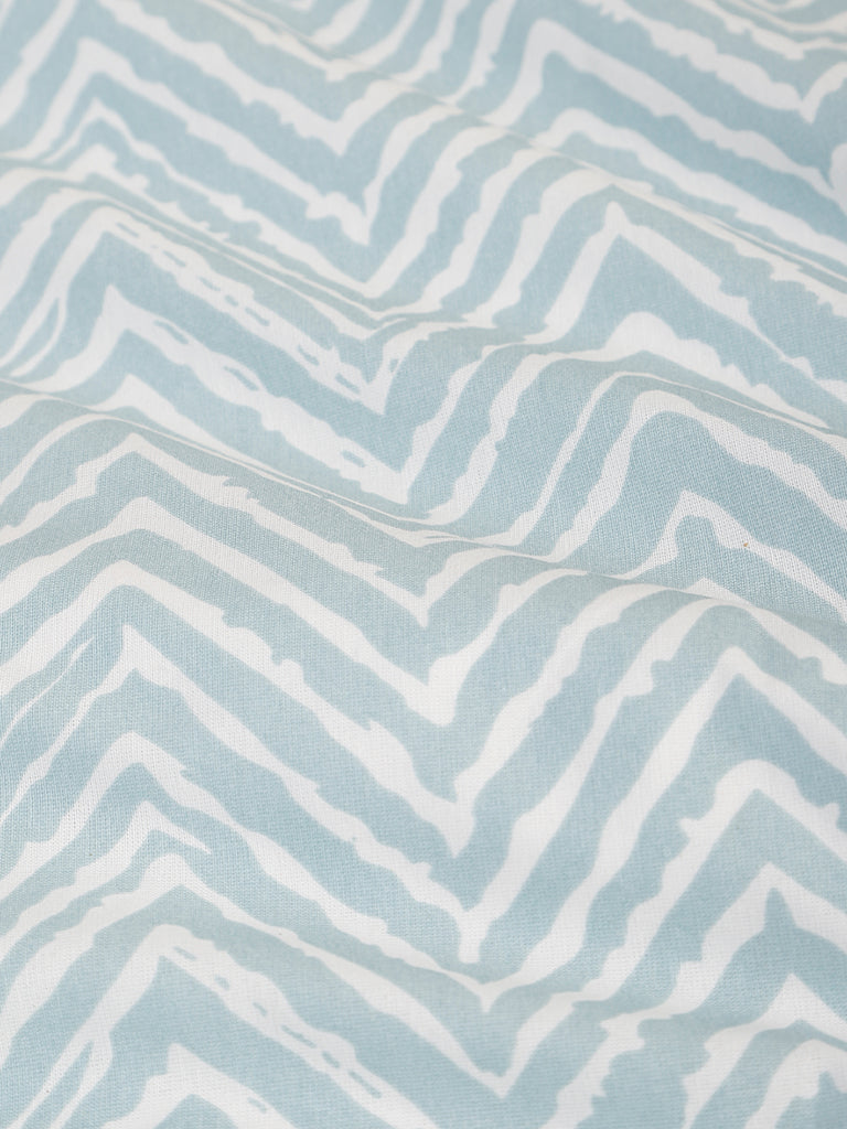 Westside Home Aqua Chevron Printed King Bed Flat sheet and Pillowcase Set