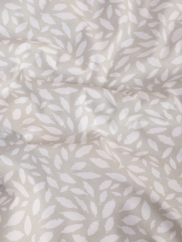 Westside Home Mint All Leaves Printed Double Bed Flat sheet and Pillowcase Set