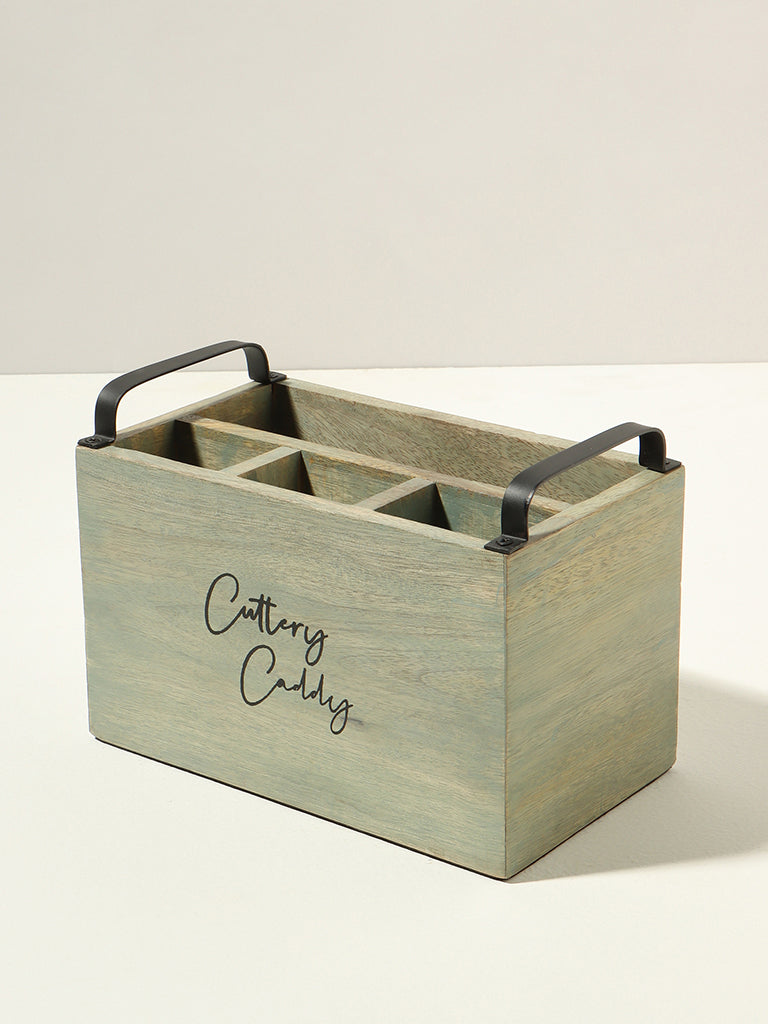 Buy Westside Home Mint Wood Cutlery Caddy Kitchen Storage from Westside