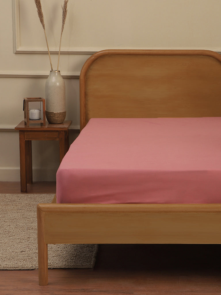 Westside Home Dusty Rose Single Bed Fitted Sheet