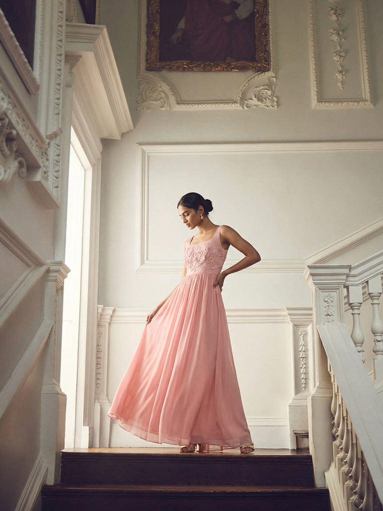 westside pink dress Buy Wardrobe Dusty Pink Pleated A-Line Dress with a Belt from Westside