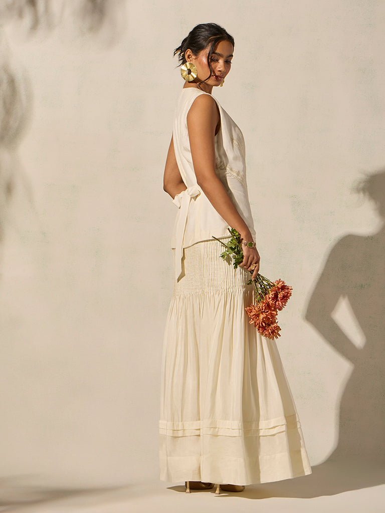 Embroidered Dress - Ivory