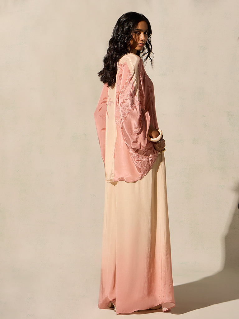 Ombre Wide-Leg Pants - Beige