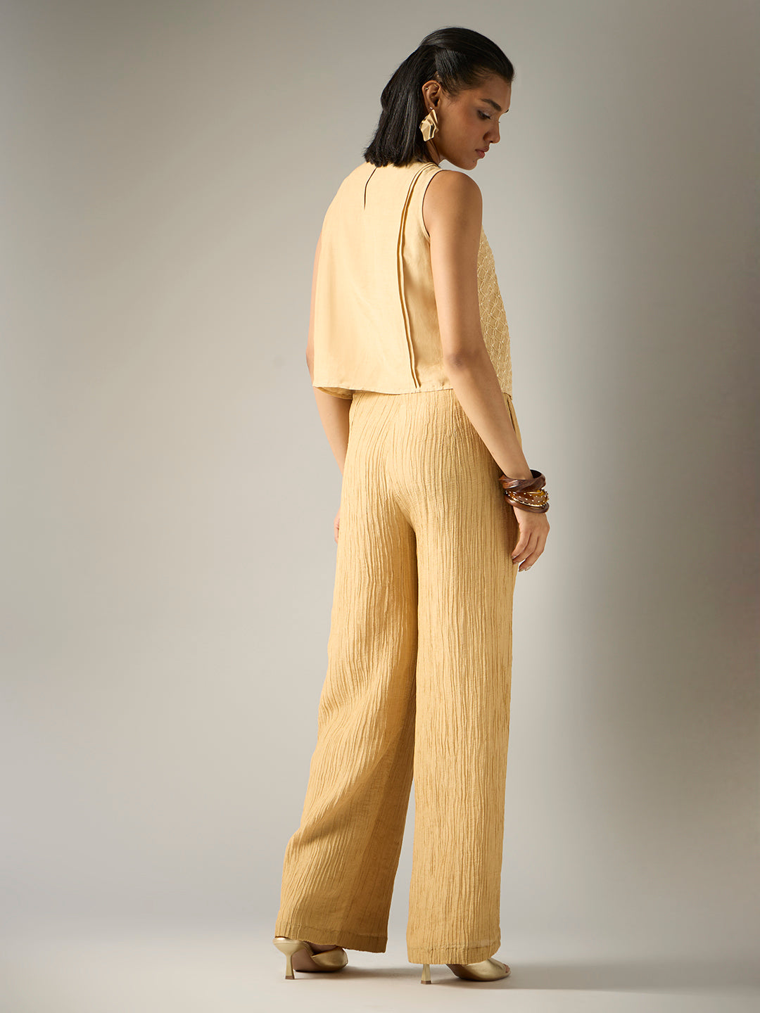 Embroidered Co-ord Set – Gold