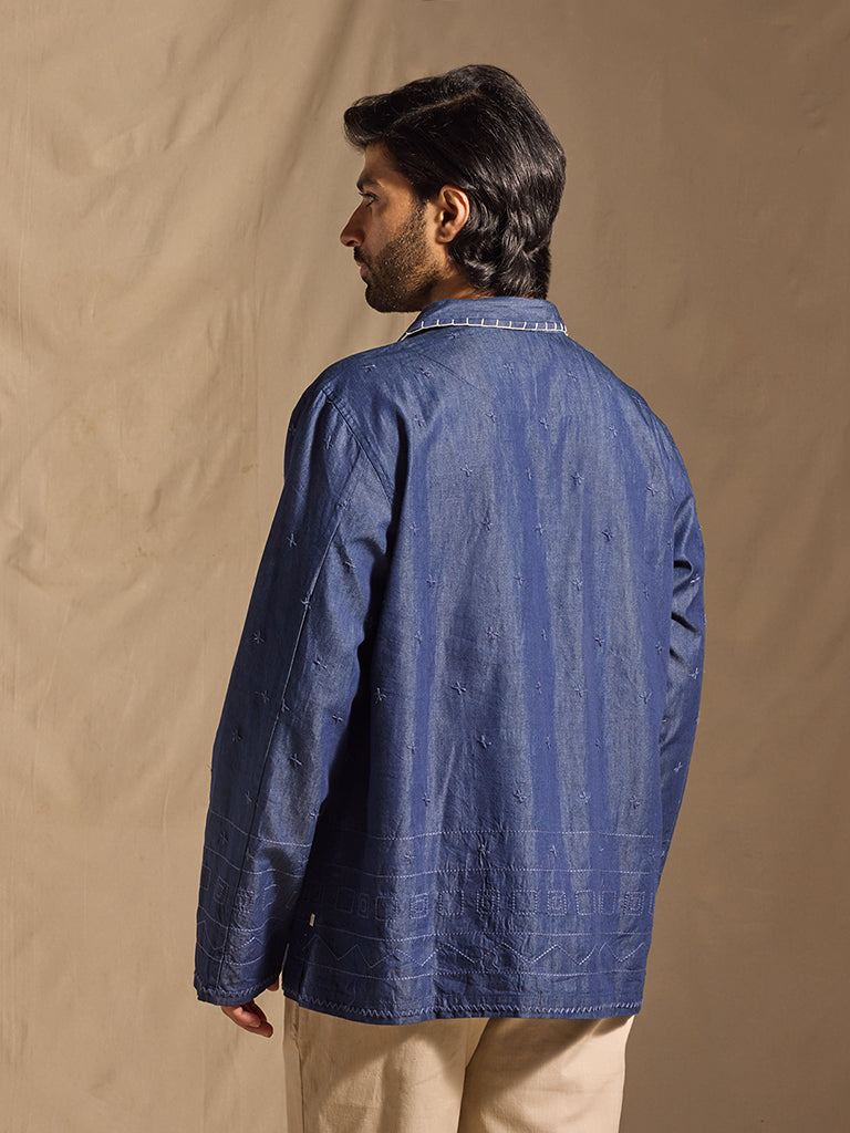 Embroidered Shirt - Blue