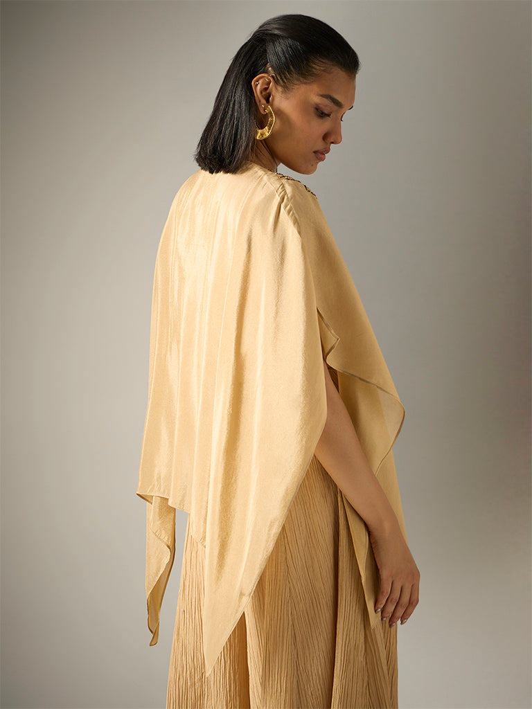 Embroidered Kaftan Top – Gold