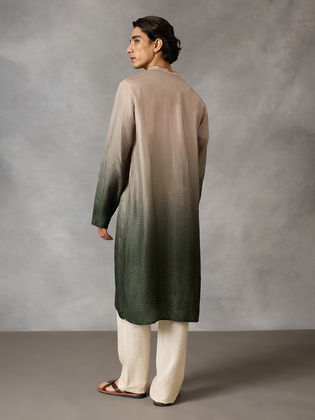 Ombre Printed Kurta - Olive