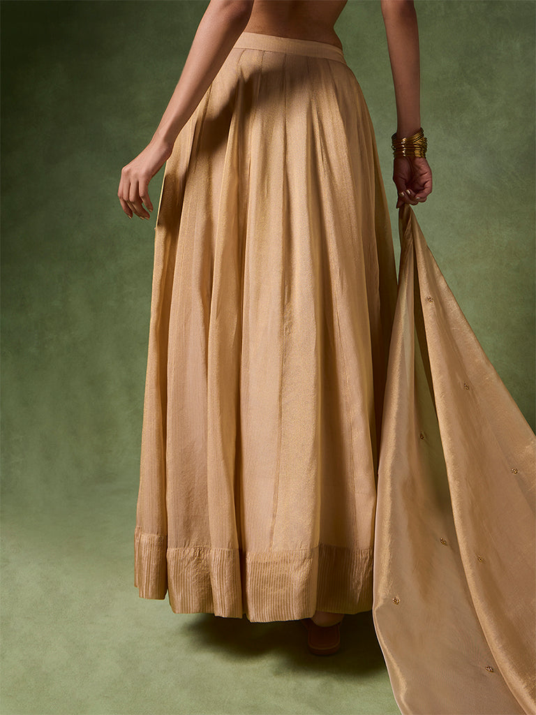 Flared Maxi Skirt – Beige