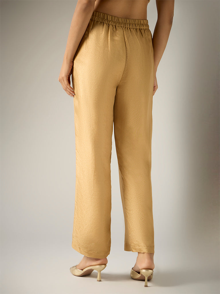 Straight-Leg Pants – Gold