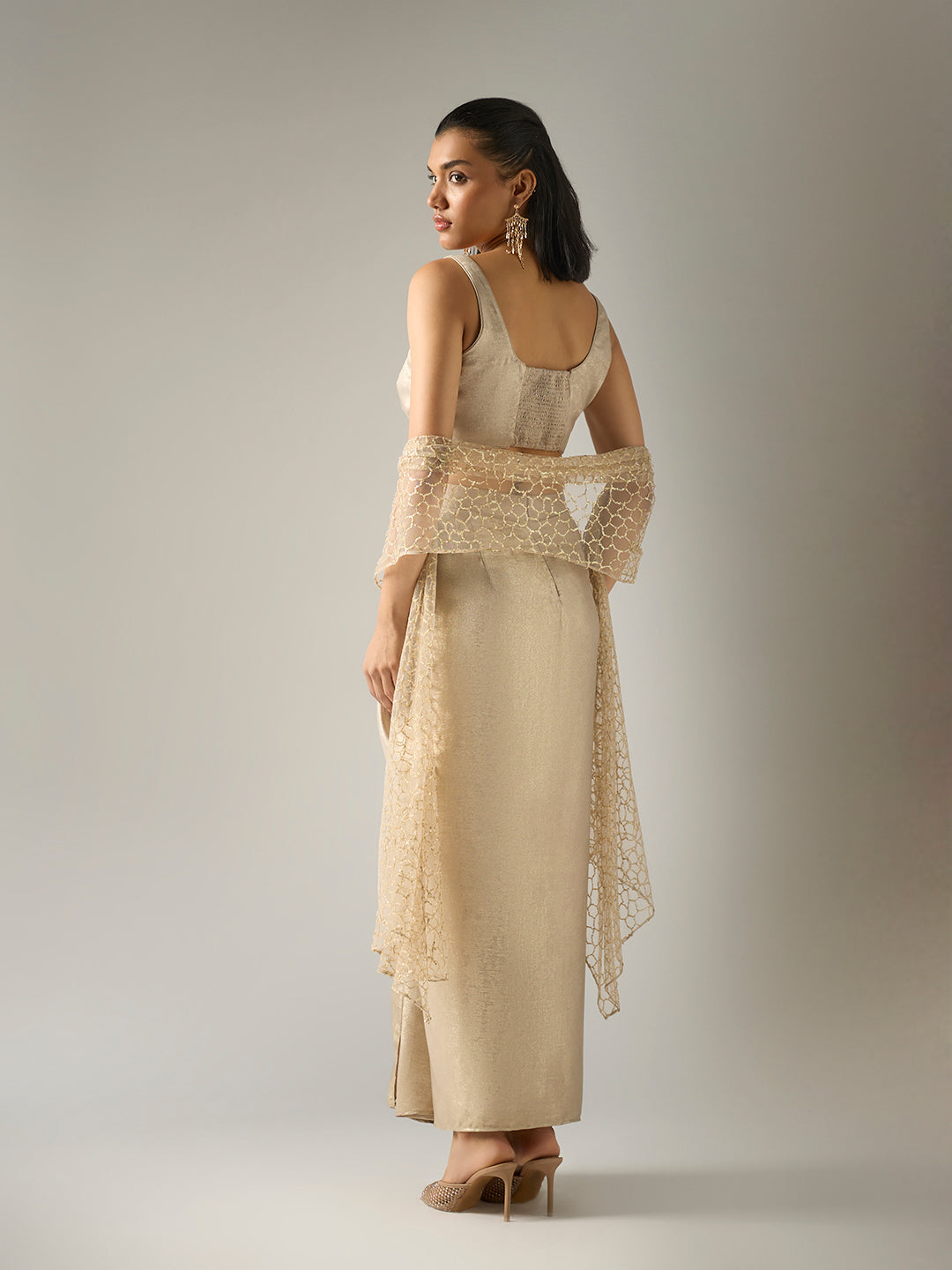 Sequins Cape and Skirt Set