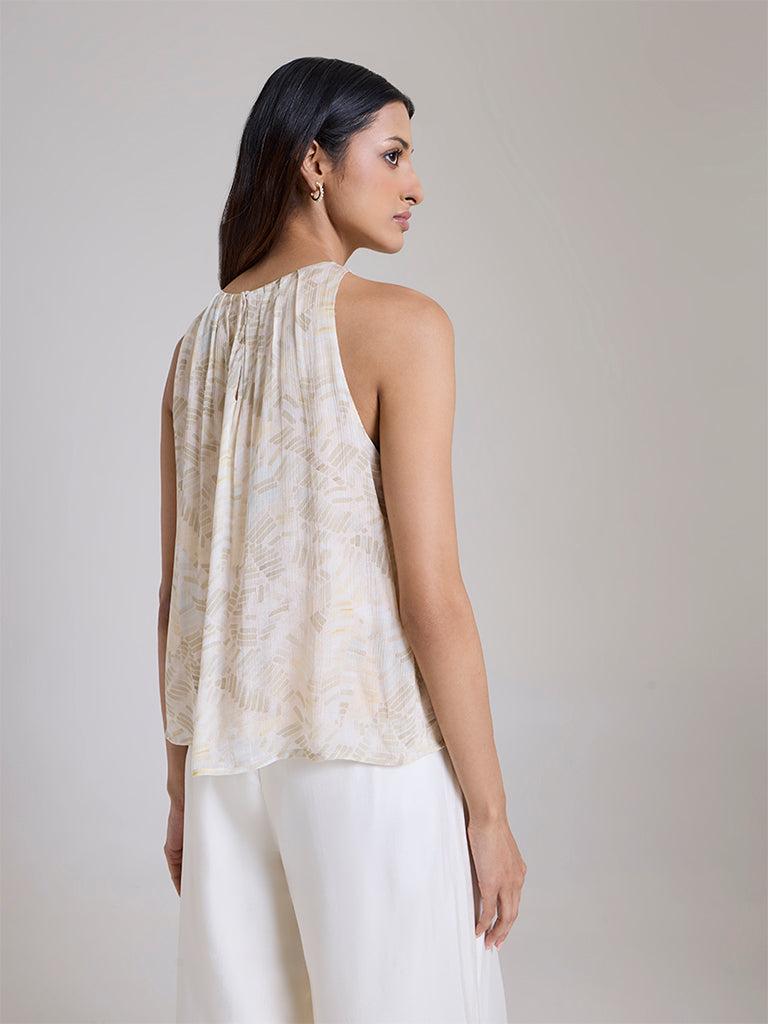 Printed Top – Ivory