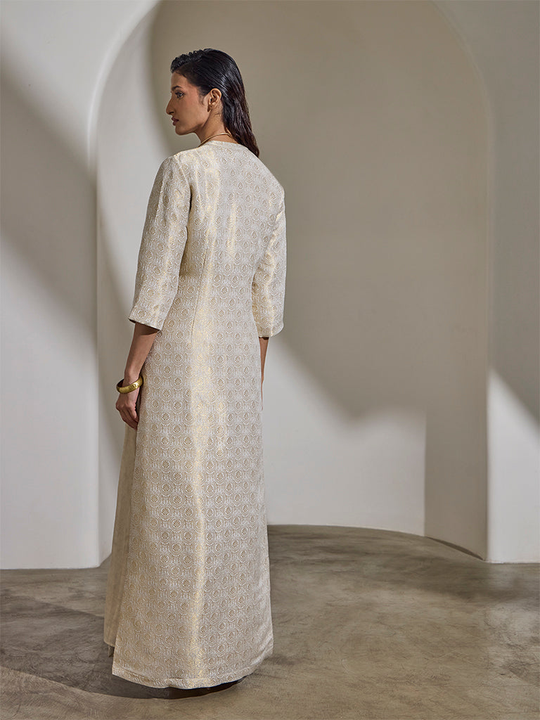 Dress with Brocade Jacket – Cream