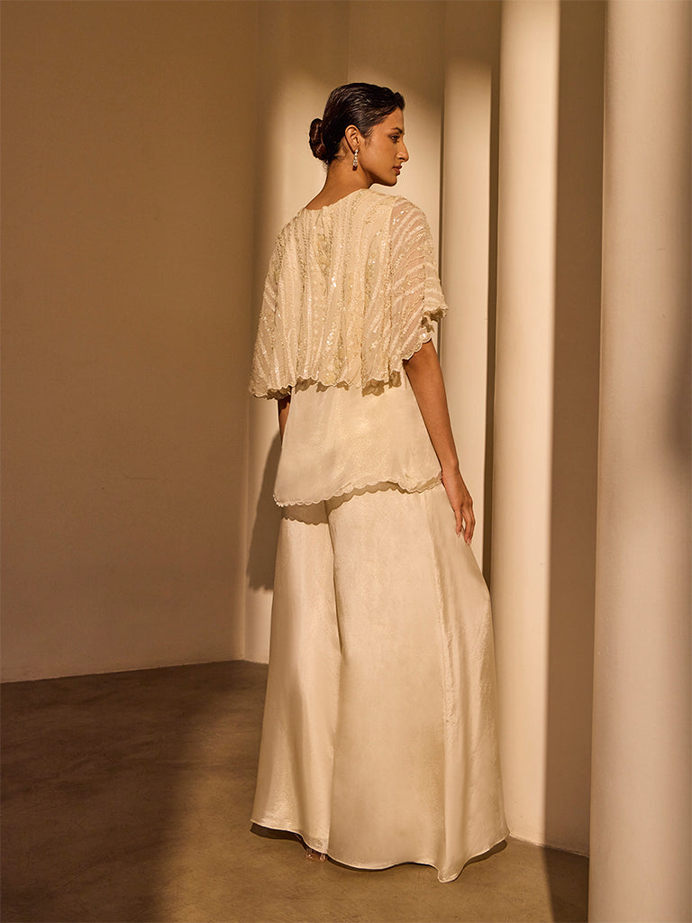 Embellished Cape – Cream