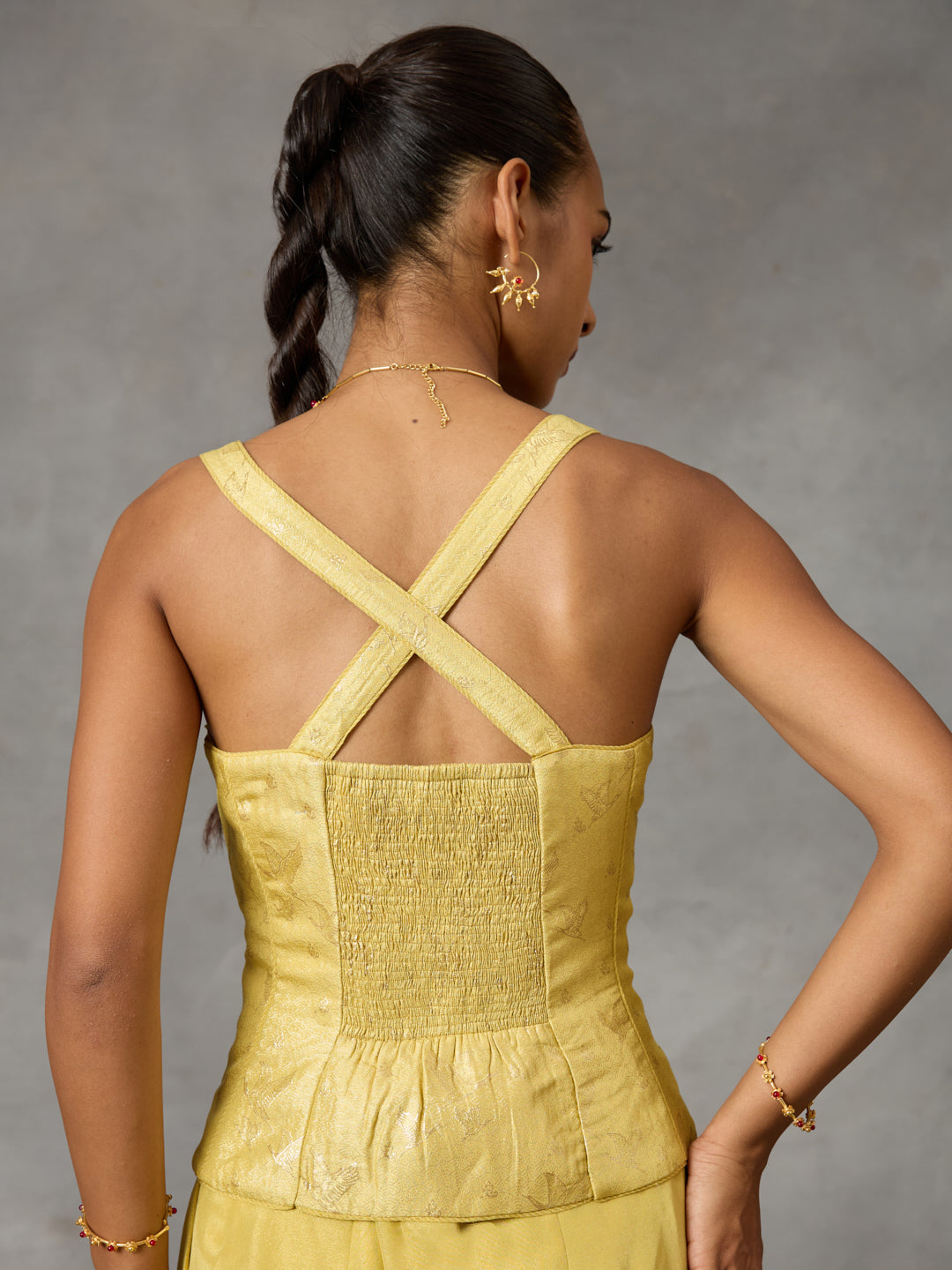 Jacquard Corset - Yellow
