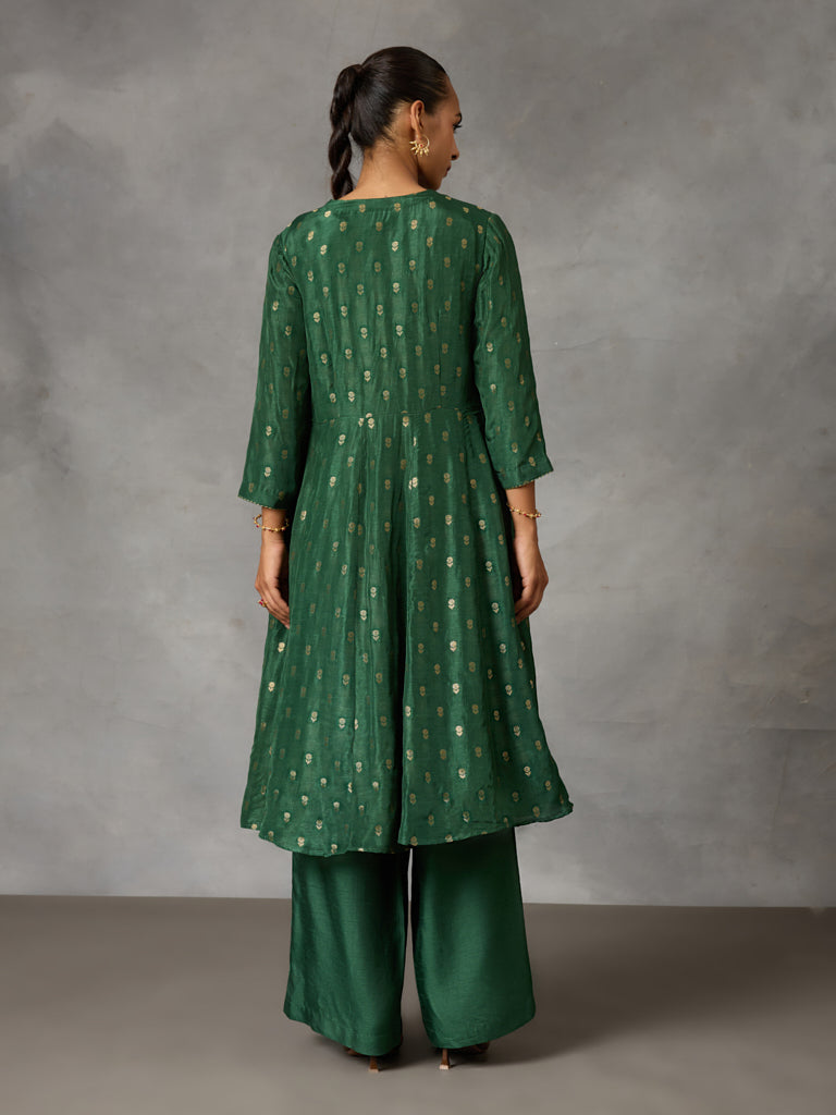 Jacquard Kurta - Green