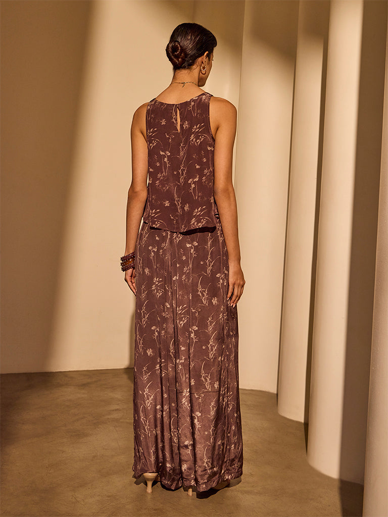 Botanical Print Co-ord Set – Brown