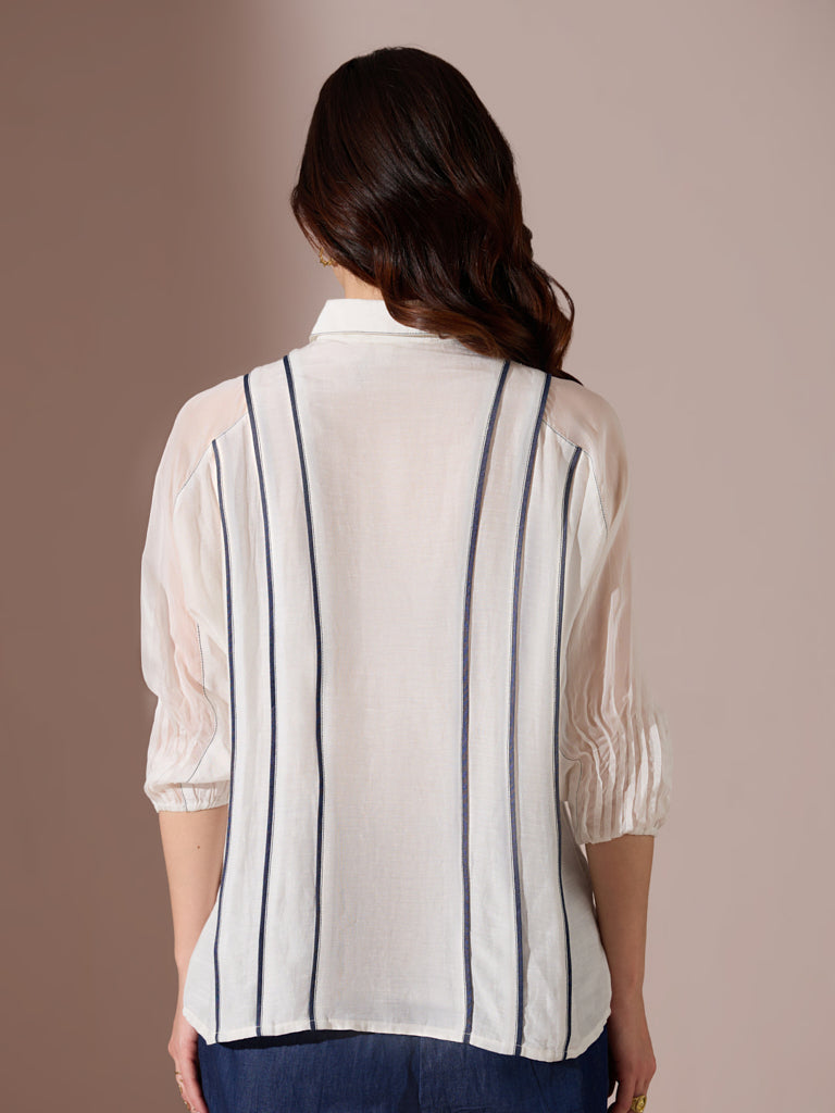Pinstripe Shirt - White