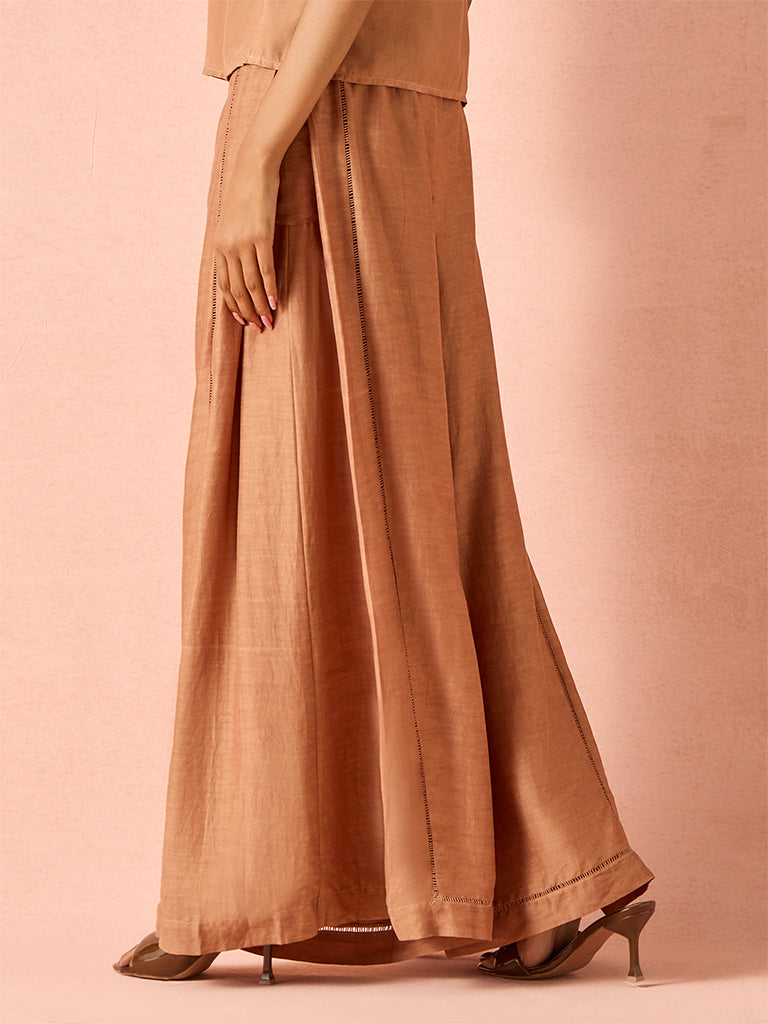 Wide-Leg Pants – Brown