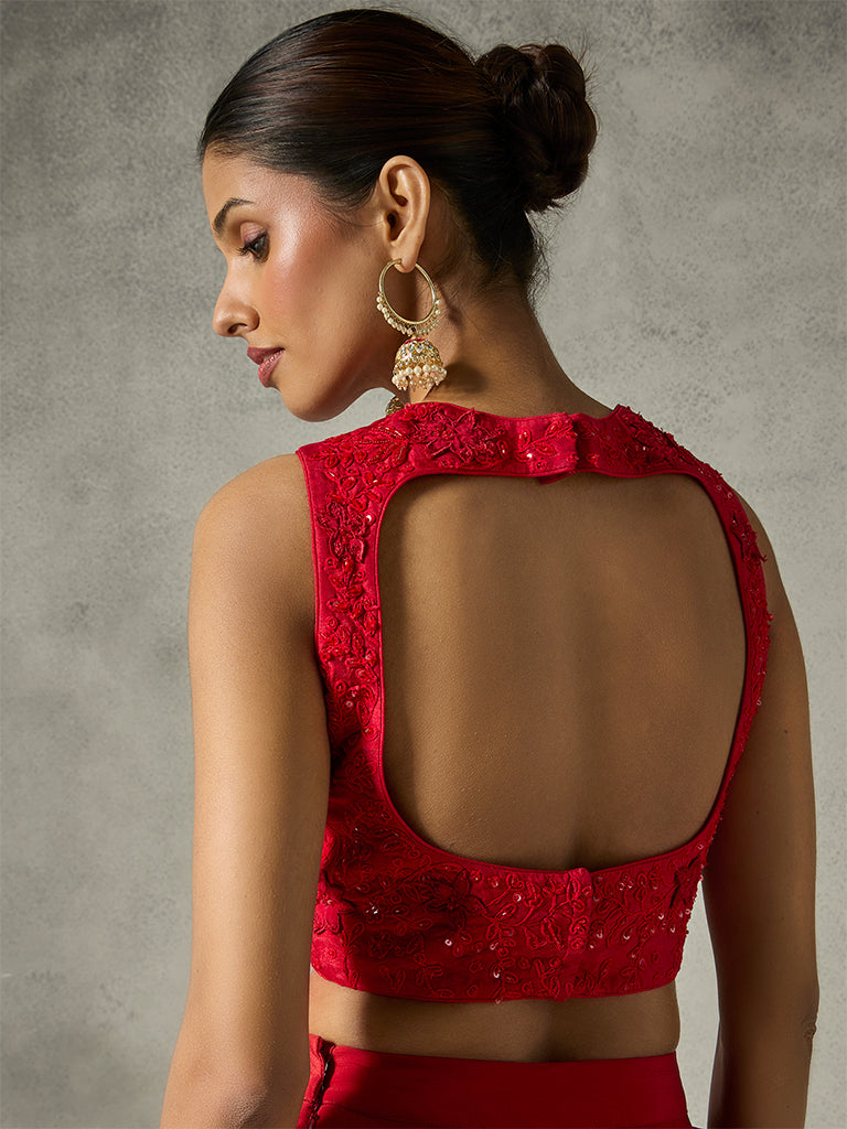 Embellished Blouse - Red