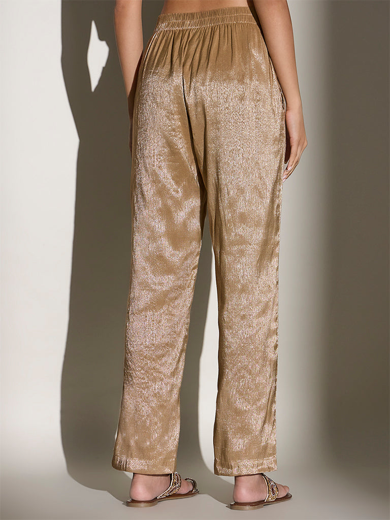 Straight-Leg Pants - Gold