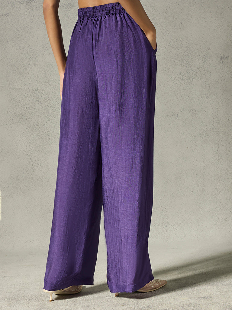 Straight-Leg Pants - Purple