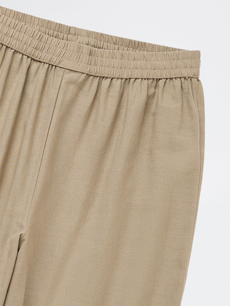 Utsa Light Grey Schiffli Pants