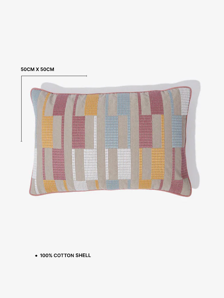Westside Home Pink Embroidered Cushion Cover