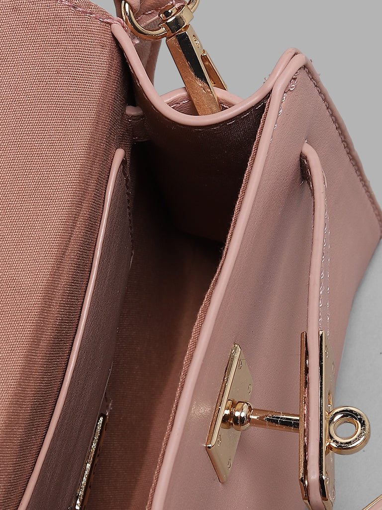 LOV Solid Peach Small Hand Bag