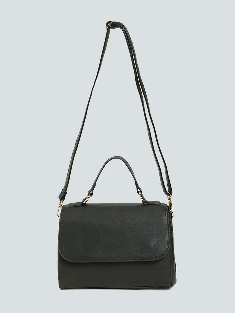 LOV Plain Olive Green Daphne Sling Cross Body Bag