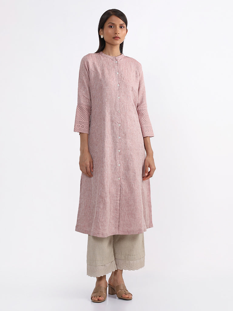 Zuba Solid Berry-Colored Kurta