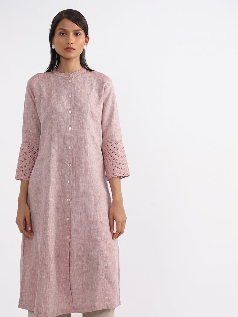 Zuba Solid Berry-Colored Kurta