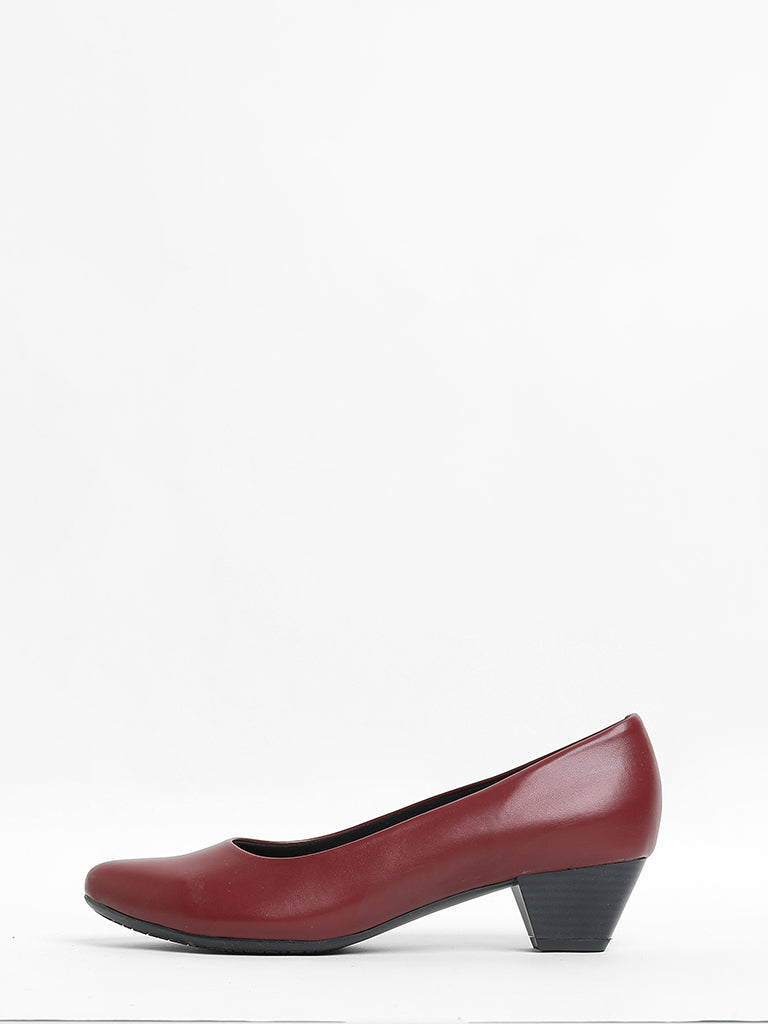 LUNA BLU Maroon Stacked Pump Shoes